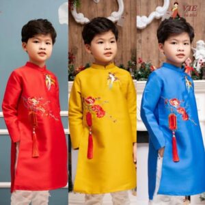 Boy Embroidery Swallow Ao Dai Top