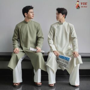 Modernized Ao Dai For Men With Snap Button